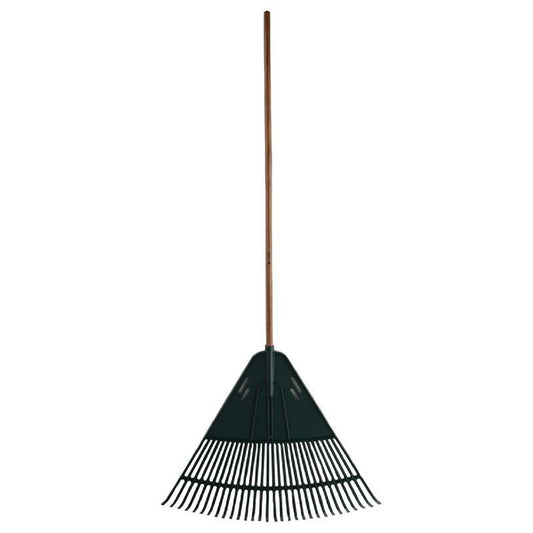 Rastrillo de hojas Wolverine W30HIR de polietileno de alto impacto de 30 pulgadas con mango de madera de 54 pulgadas