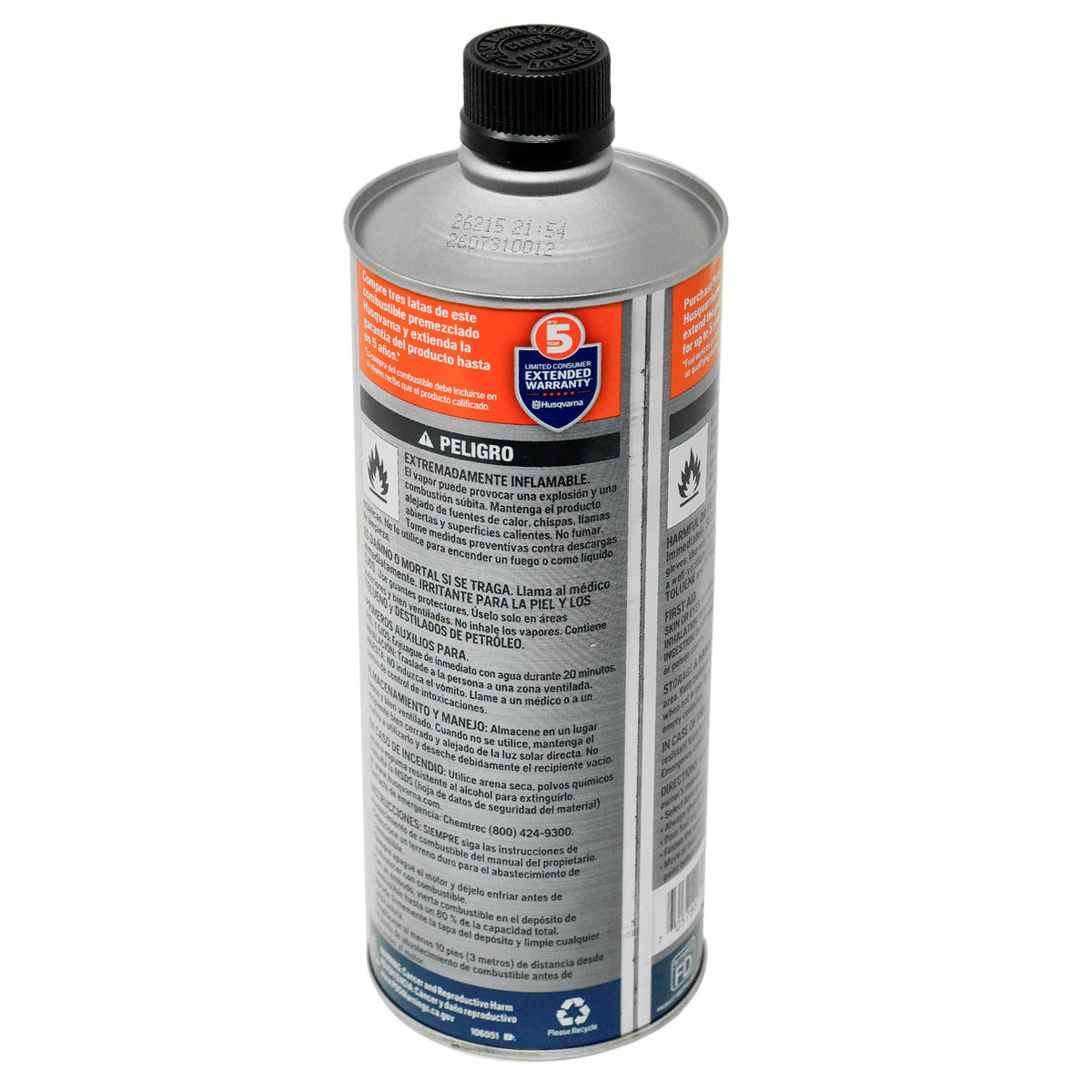 Combustible premezclado de 2 tiempos Husqvarna 584309701 XP+ 50:1 sin etanol, 1 cuarto de galón