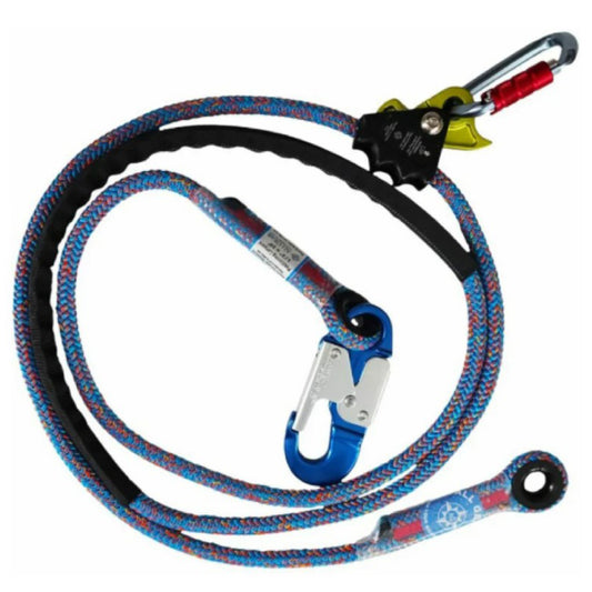 All Gear AGPL1610BOY-RG Positioning Lanyard / 1/2" x 10' / Bazooka / 16-Strand / with Alum Snap Hook, Rope Grab, Carabiner