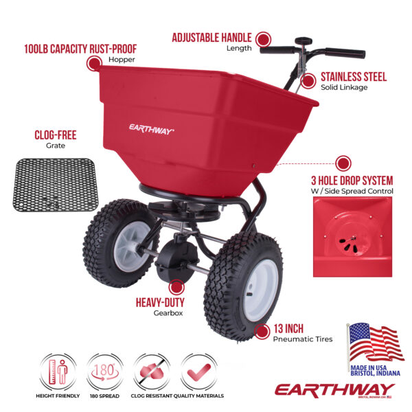 Earthway 2170 Commerical Broadcast Push Spreader 100 LB