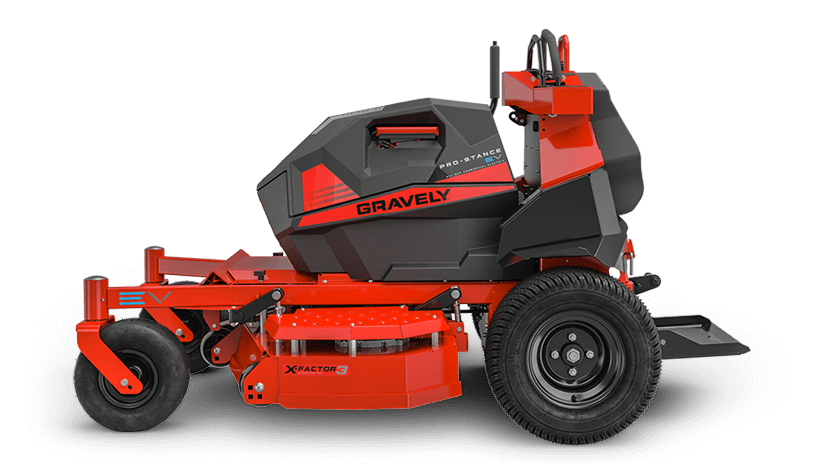 Gravely 998002 Pro-Stance EV 52 Descarga Lateral con Plataforma X-Factor 3 de 52" Calibre 7 y 4 Baterías de Iones de Litio