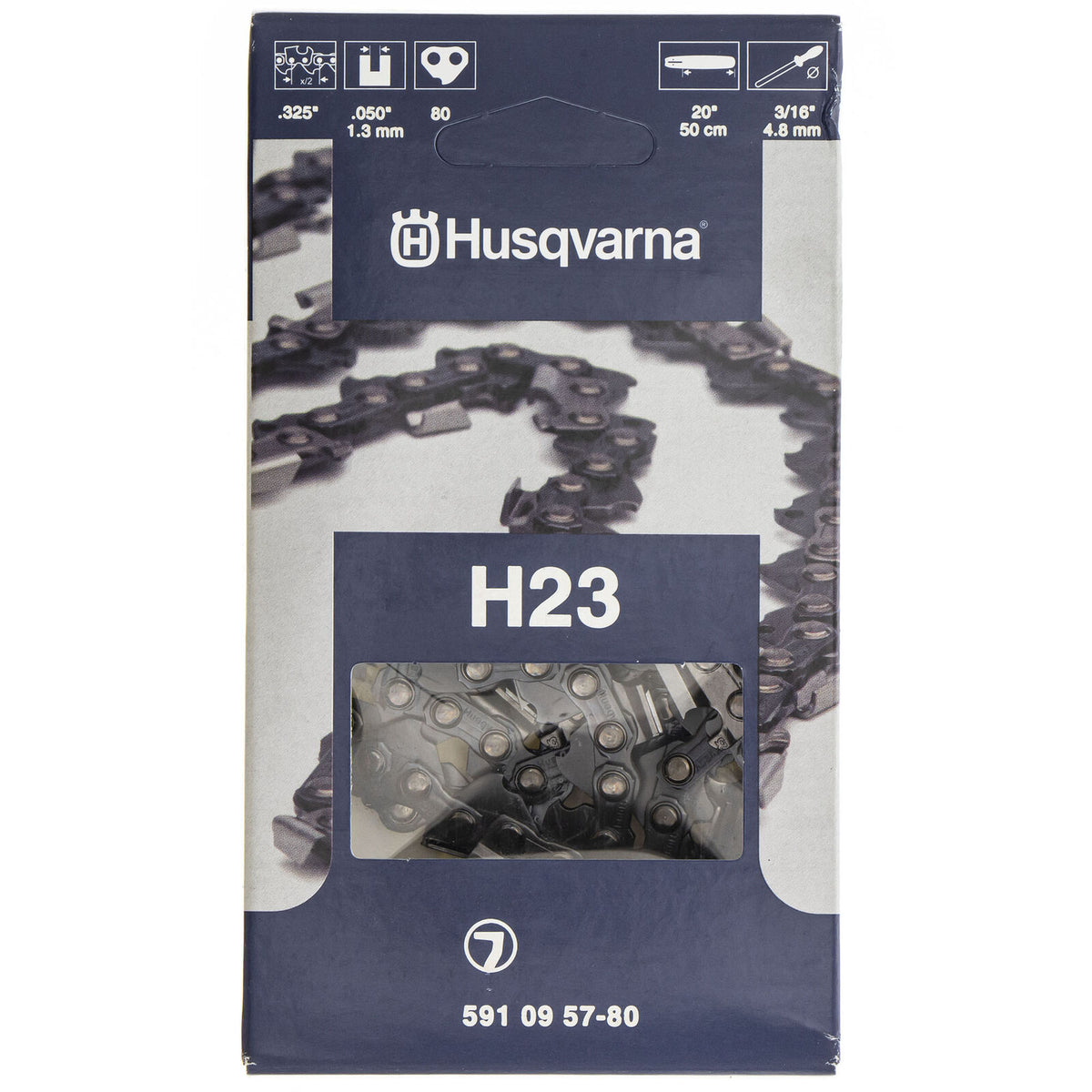 Husqvarna 591095780 Cadena de sierra de 20" H23 Cincel .325"