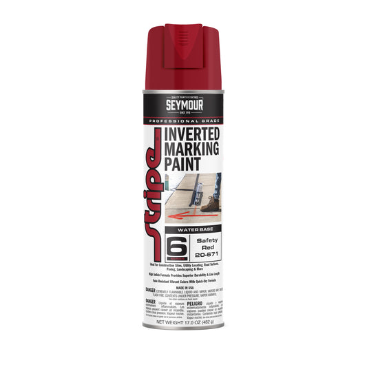 Seymour 20-671 Pintura para marcar rayas invertidas, 17 oz. - Rojo de seguridad
