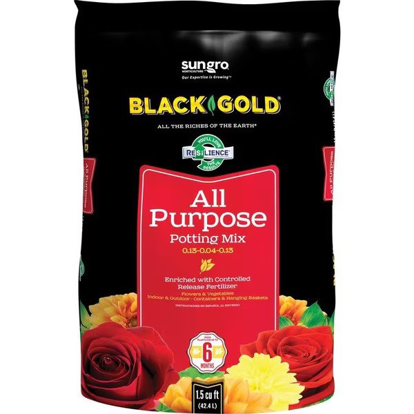 Sun Gro Horticulture Black Gold All Purpose Potting Mix 1.5 Cu Ft. 50 per pallet