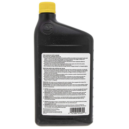 Aceite sintético Briggs &amp; Stratton 100169 Vanguard 15W-50 1 cuarto de galón.