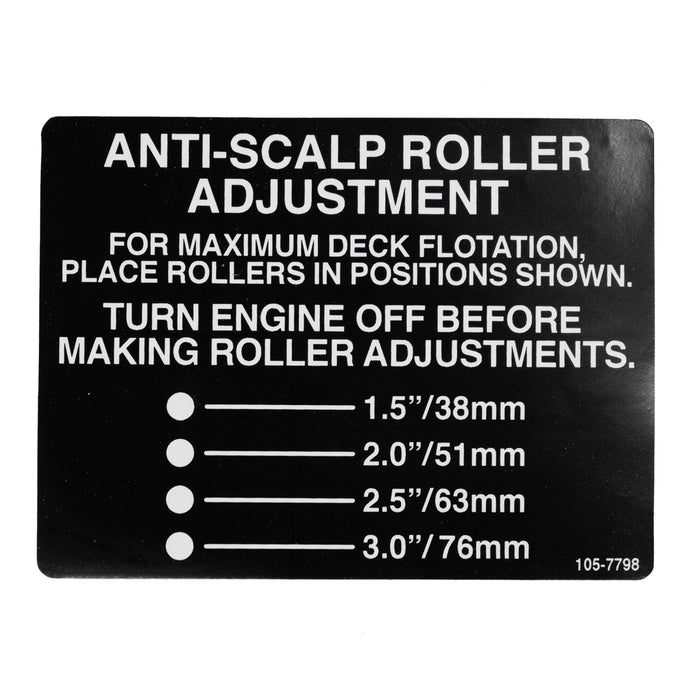 Toro 105-7798 Anti Scalp Decal