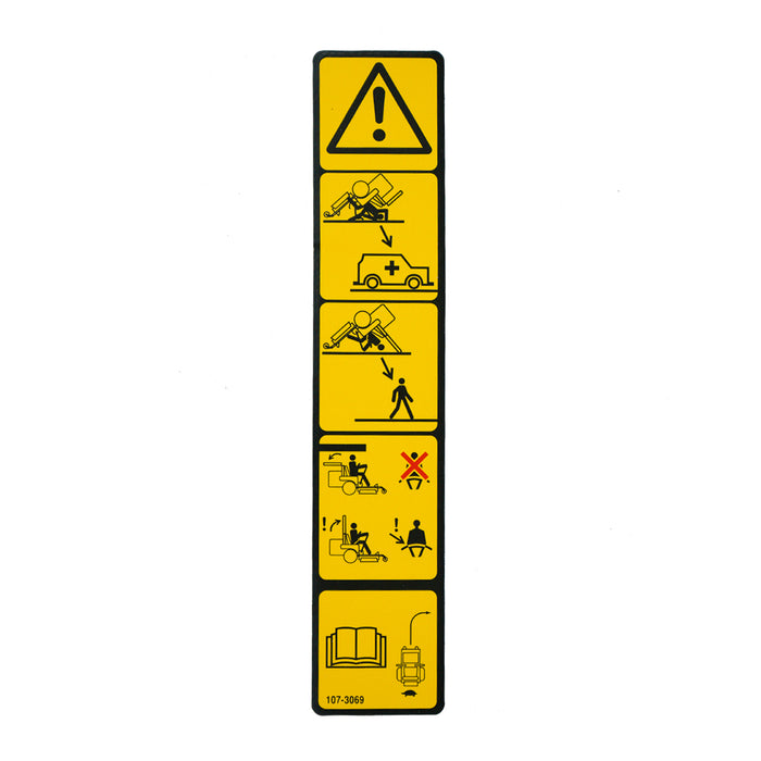 Toro 107-3069 DECAL-WARNING, FOLDING ROPS