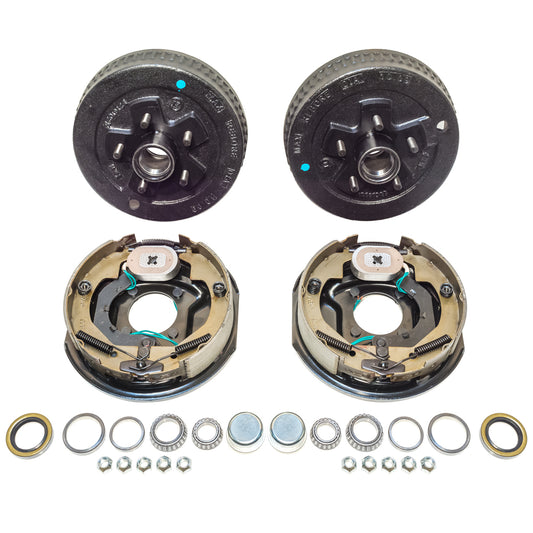 Russo 10HUBBRAKEKIT 10 x 2 ¼ pulg. Freno de remolque eléctrico y 5 en 4 ½ pulgadas. Kit de batería de buje con rodamientos