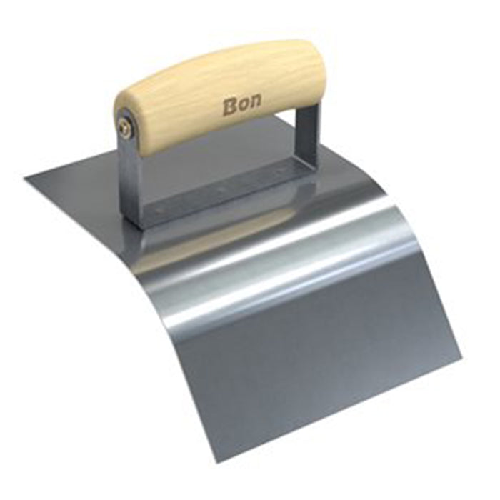 BON TOOL 12-414 Curb Tool - 6" x 5" - 3" Radius with Wood Wave Handle