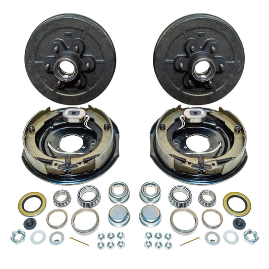 Russo 12HUBRAKEKIT6 12 pulg. x 2 pulgadas. Kit de tambor de cubo de freno eléctrico para remolque 6 en 5,5 pulgadas. para eje de 5200-6000 lbs