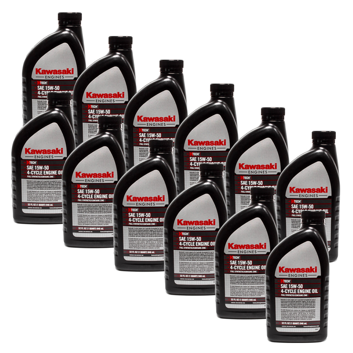 12PK Kawasaki 99969-6501 15W-50 4-Cycle Engine Oil 1 Qt.