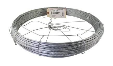 Fehr Brothers 2G1E312-00200 3 / 8 X 150 FT 1X7 EHS Galvanized Guy Strand w / Dispenser Cage