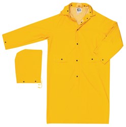 MCR Safety 230CM Classic Series Rain Gear PVC / Polyester Material Waterproof Yellow Raincoat Detachable Hood