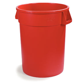 Bronco Round Waste Bin Trash Container 44 Gallon - Red