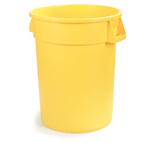 Bronco Round Waste Bin Trash Container 44 Gallon - Yellow