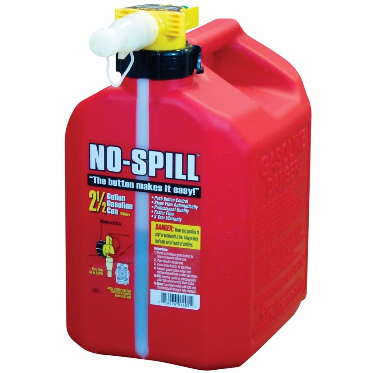 No Spill 2.5 Gallon Gas Can