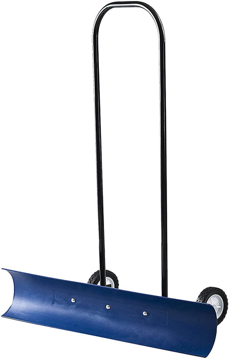 The Snowcaster 30SNC Wheeled Snow Pusher Shovel, Blue
