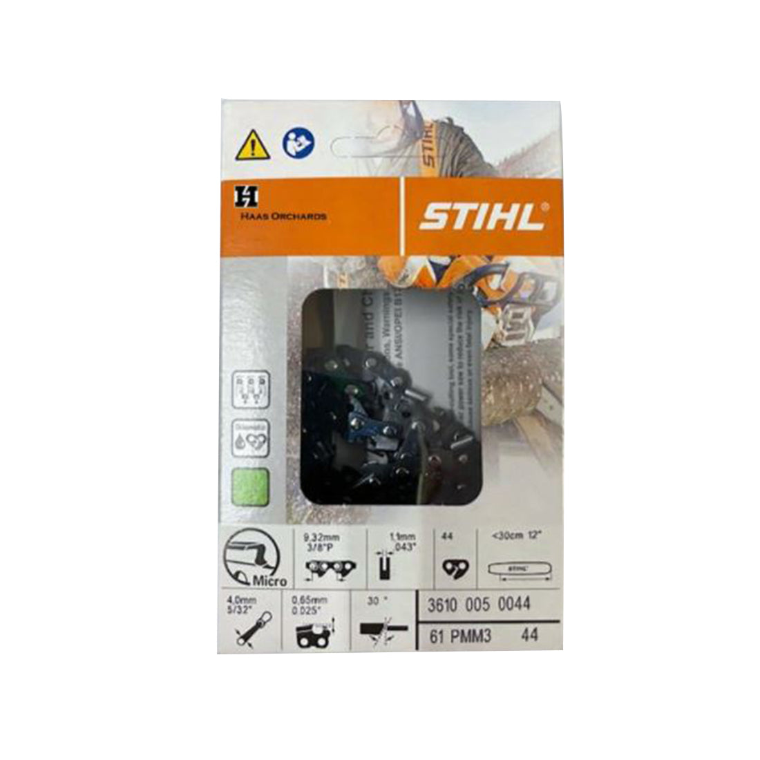 Stihl 3610 005 0044 Cadena de motosierra Oilomatic de 12 pulgadas. 61 PMM3
