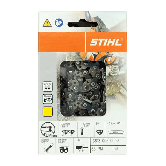 Stihl 3613 005 0050 Cadena de motosierra de 14 pulgadas. 63 p. m. 50