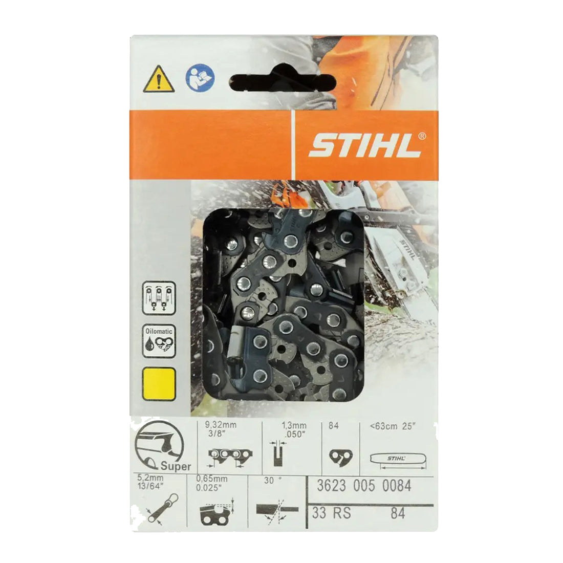 Stihl 3623 005 0084 Cadena de motosierra de 25 pulgadas. 33RS 84