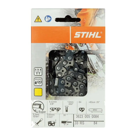 Stihl 3623 005 0084 Cadena de motosierra de 25 pulgadas. 33RS 84