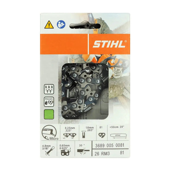 Stihl 3689 005 0081 Chainsaw Chain 20 In. 26RM3 81 – Russo Power