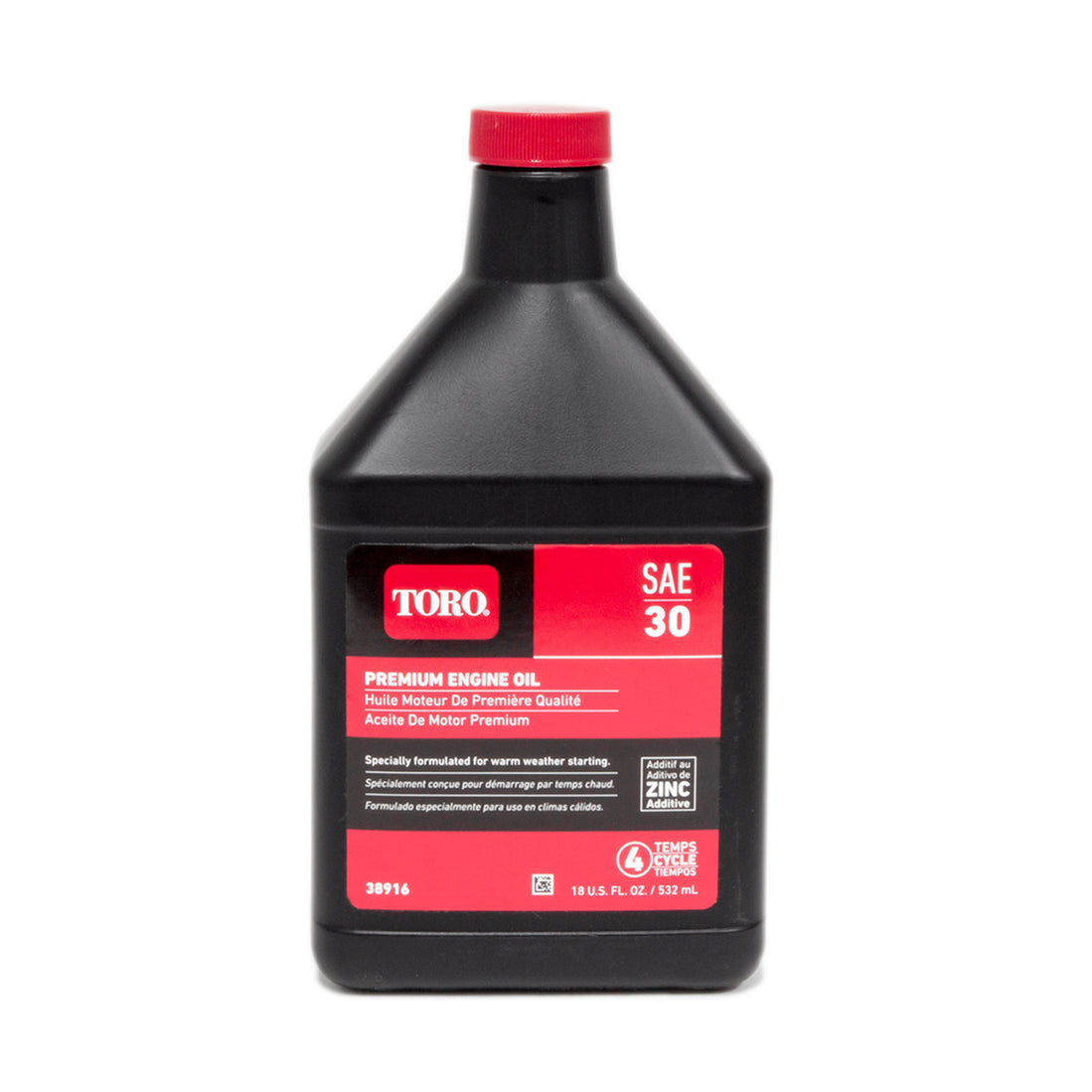 Toro 38916 SAE 30 4Cycle Lawn Mower Oil 18 Oz. — Russo Power Equipment