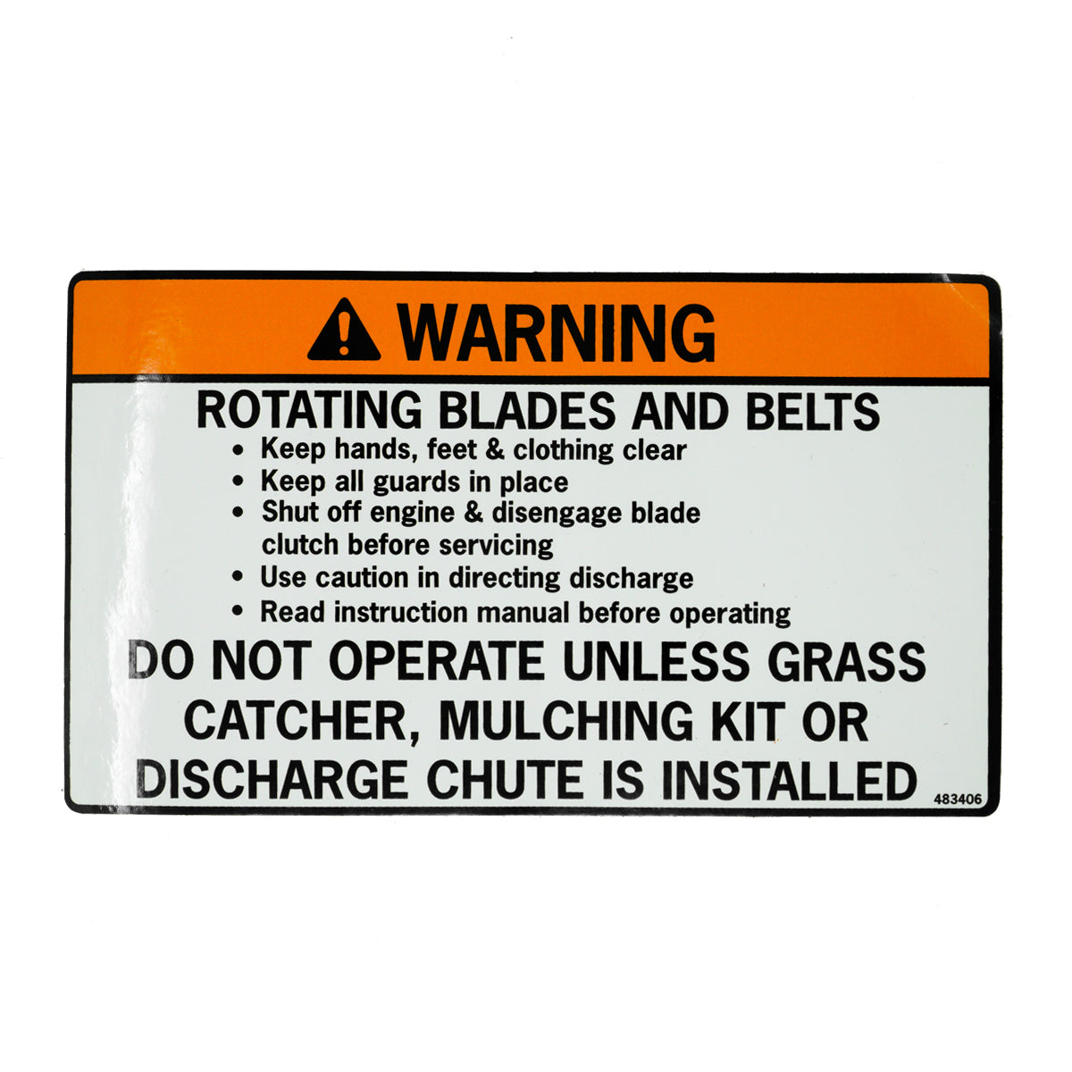 Scag 483406 CALCOMANÍA, CUCHILLOS