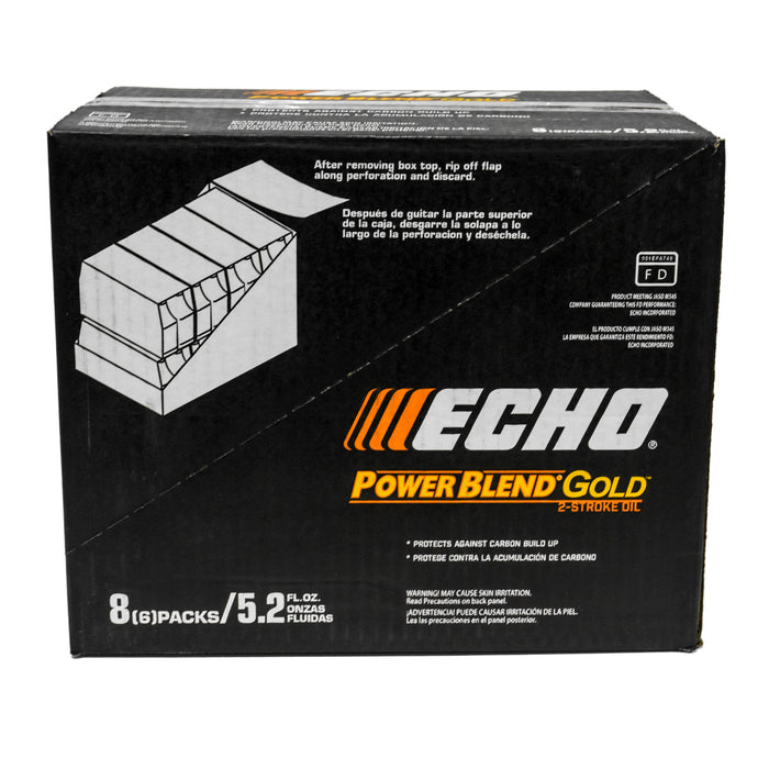 Echo Power Blend Gold 6450002G Aceite de mezcla de 2 ciclos de 2 galones, 1 caja, paquete de 48