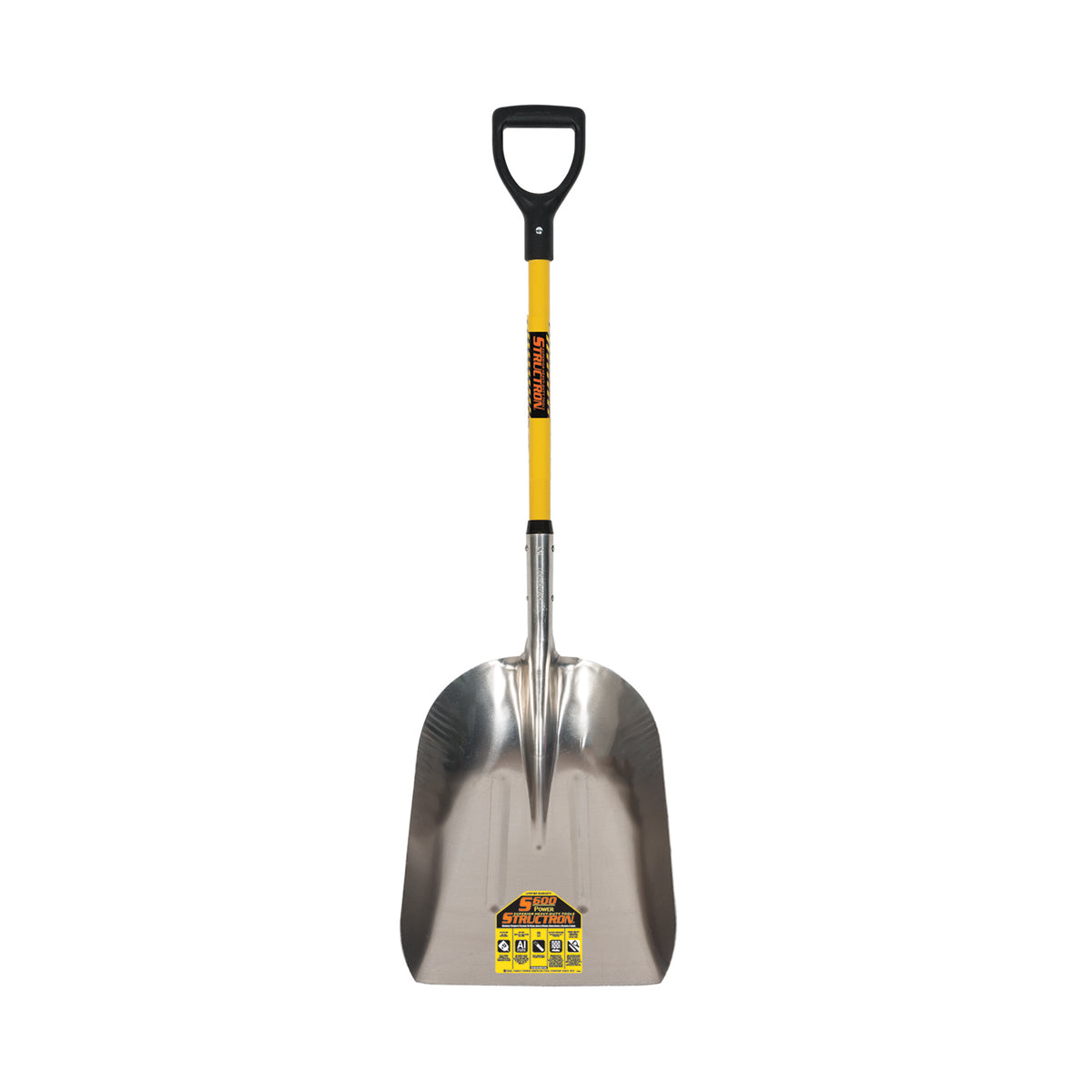 Seymour 49069 #12 Aluminum Grain Scoop, 29" Yellow Fiberglass Handle, Poly D-Grip