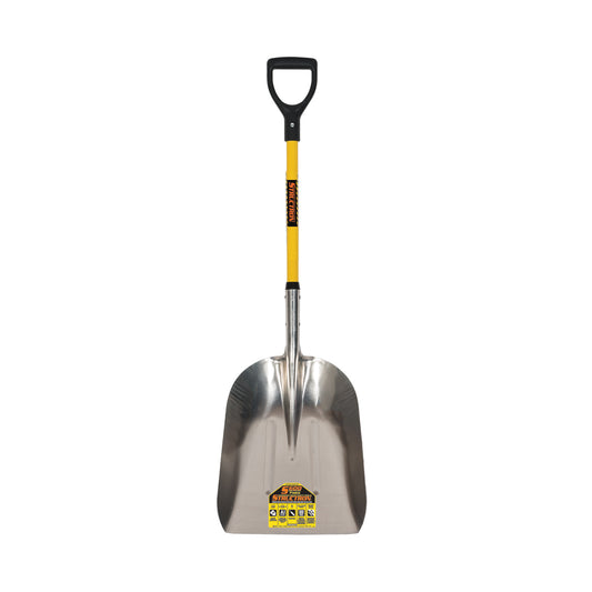 Seymour 49069 #12 Aluminum Grain Scoop, 29" Yellow Fiberglass Handle, Poly D-Grip