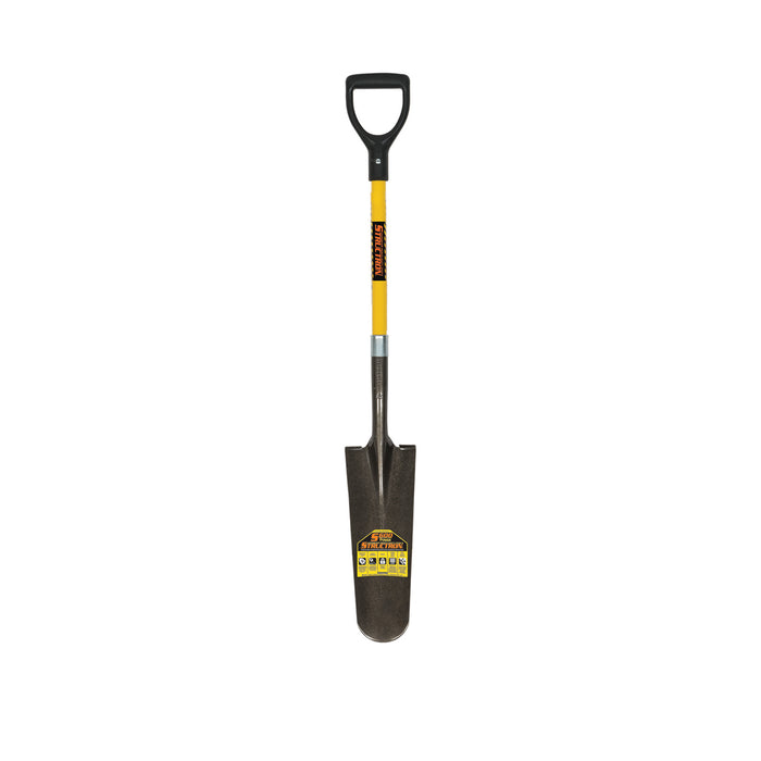 Seymour 49559 14 Ga. 16" Front Turn Step Drain Spade, 29" Yellow Fiberglass Handle, D-Grip