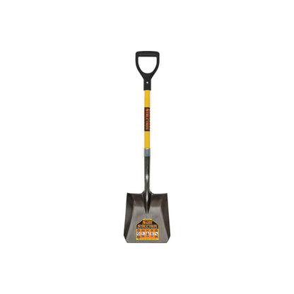 Seymour 49742 14 Ga. #2 Square Point , Rear Roll Step Shovel, 29" Yellow Fiberglass Handle, D-Grip