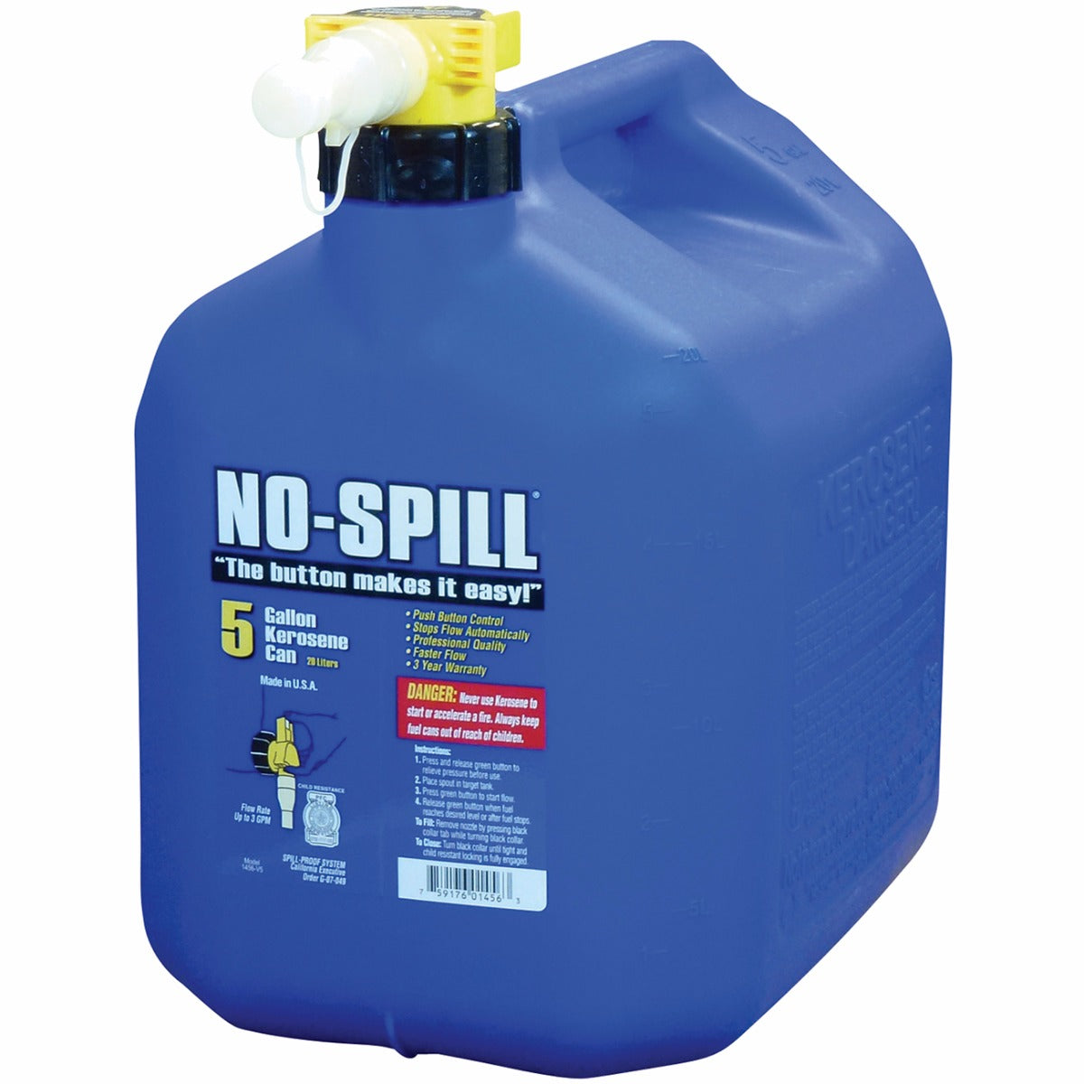 No Spill 5 Gallon Kerosene Can (Blue)