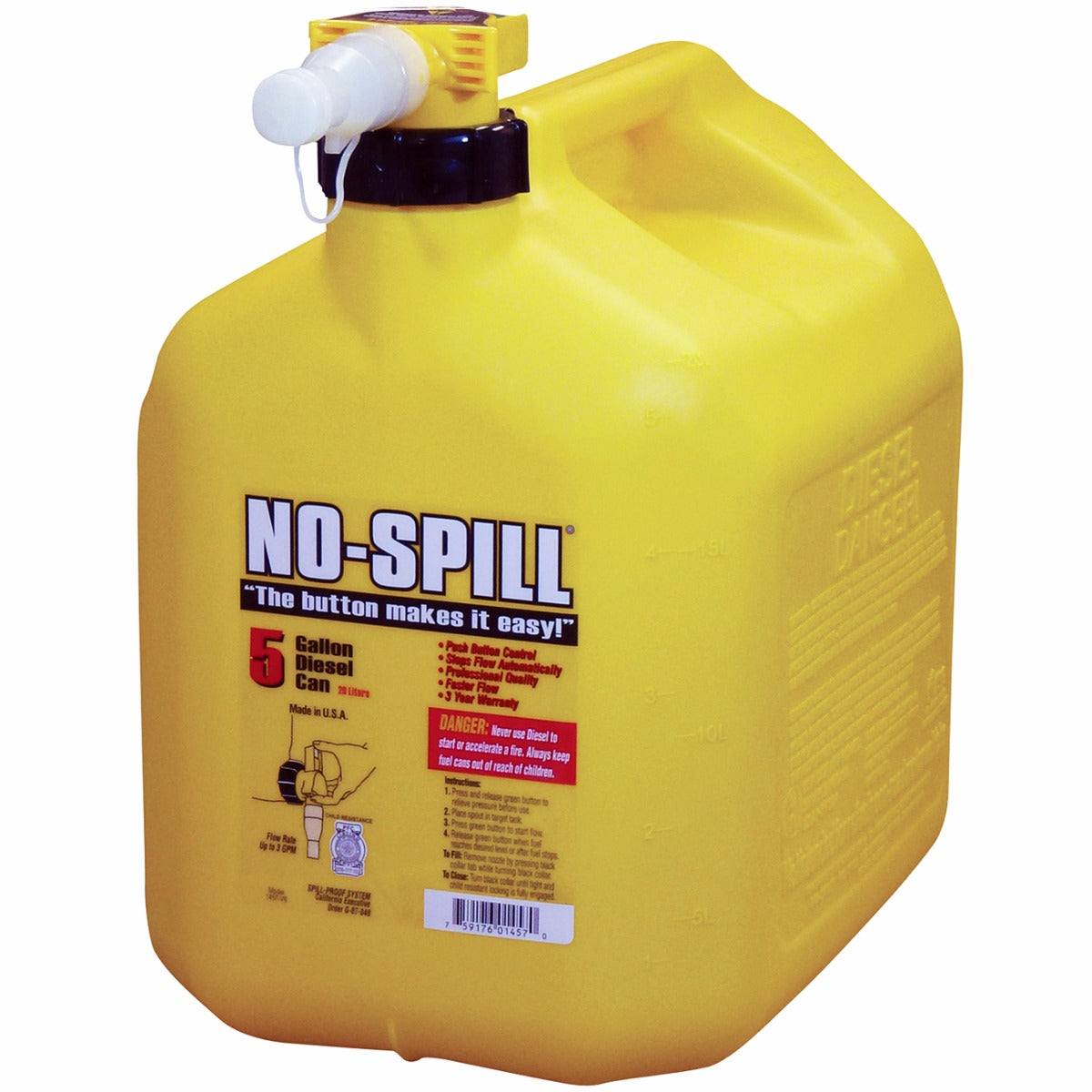 No Spill 5 Gallon Diesel Can (Yellow)