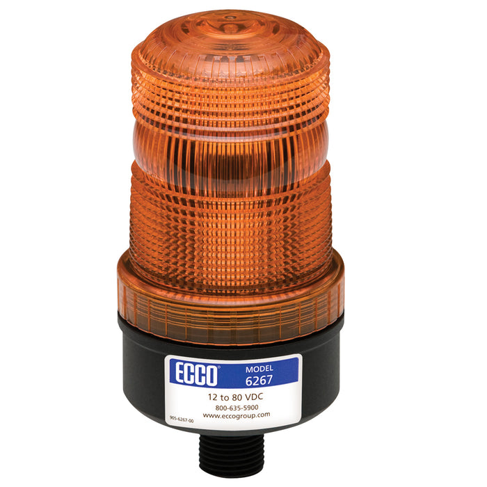 ECCO 6267A 1/2" Pipe Amber LED Beacon Medium profile 12-80VDC