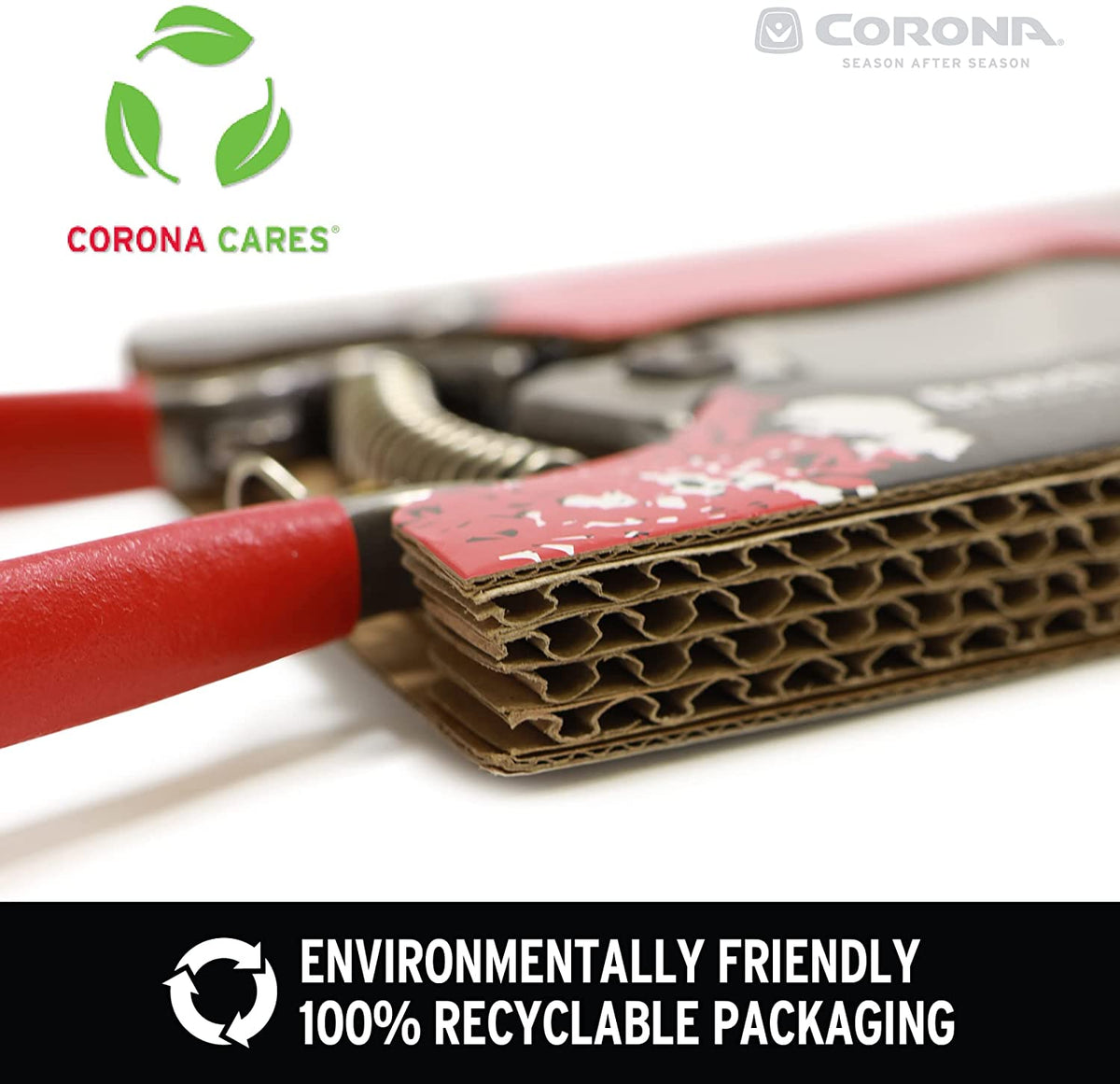 Corona BP 7100D DualCUT Hoja de acero de alto carbono de 3 pulgadas con mangos de núcleo de acero completo Podadora manual de derivación