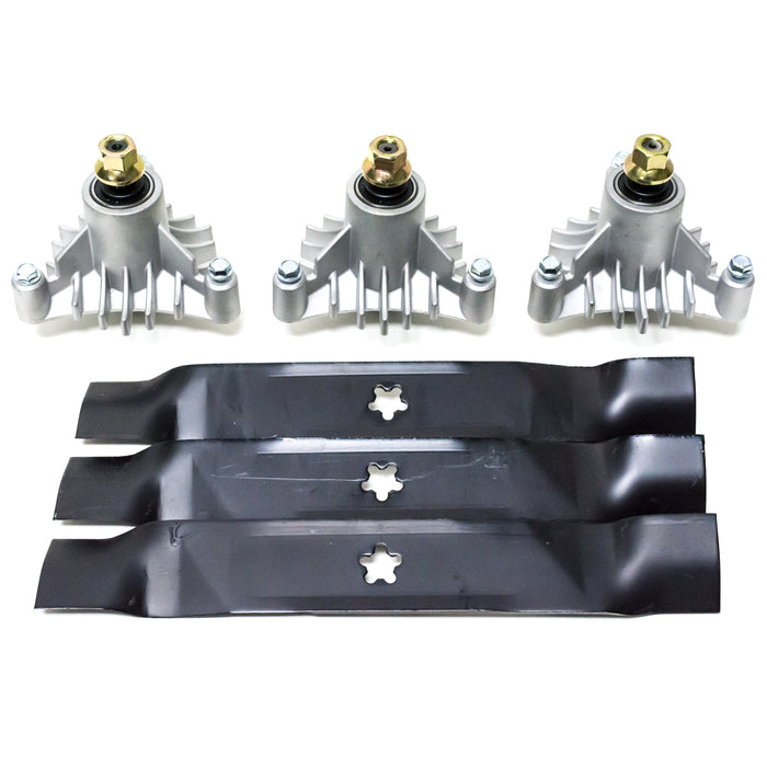 Kit de cuchillas de husillo para cubierta de corte AYP Husqvarna de 46 pulgadas YTH 1746A 1746B 2046A 2046B PP16H46 532143651