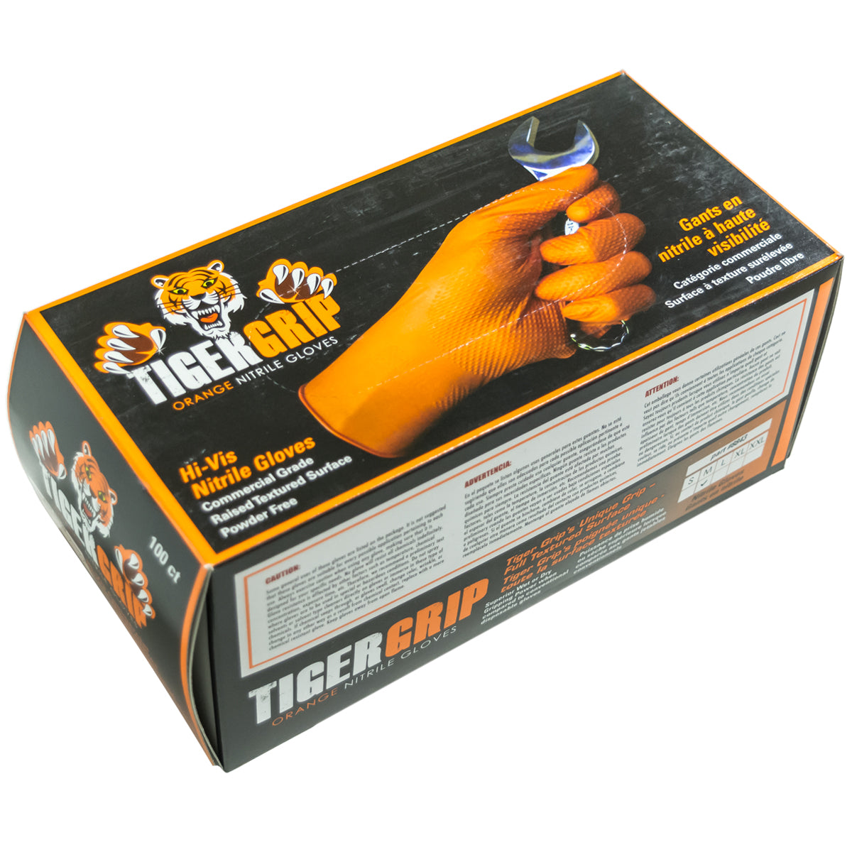 Eppco Enterprise 8843-M Tiger Grip Guantes de nitrilo naranja