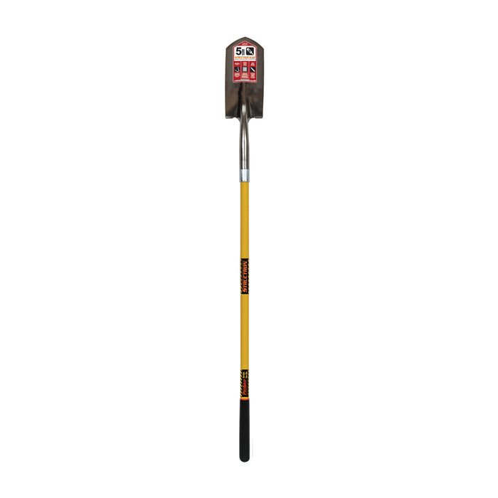 Seymour 89185 Pala de limpieza para zanjas de 5", mango de fibra de vidrio amarillo de 48"