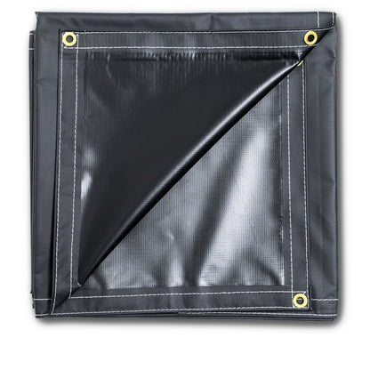 Lona de vinilo PVC resistente de 10 x 12 pulgadas, color negro