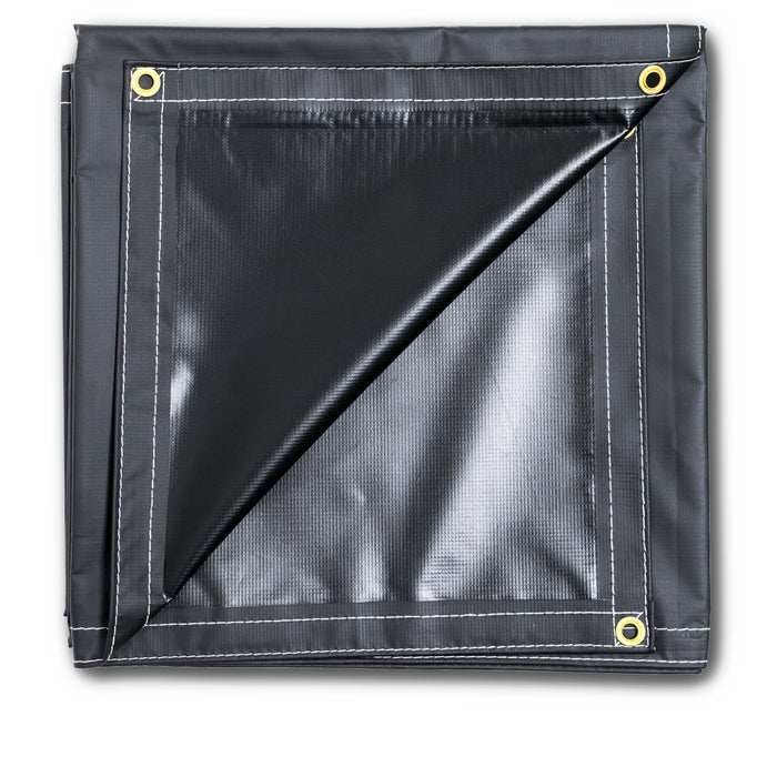 Lona negra de vinilo sólido de PVC resistente de 12 x 14