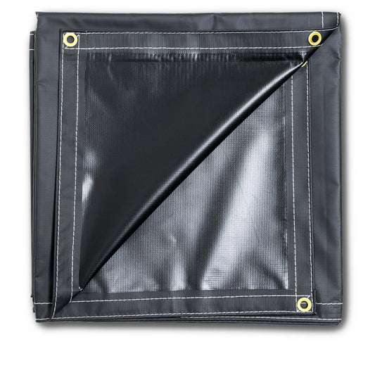 Lona de vinilo sólido de PVC resistente de 8 x 10 pulgadas, color negro