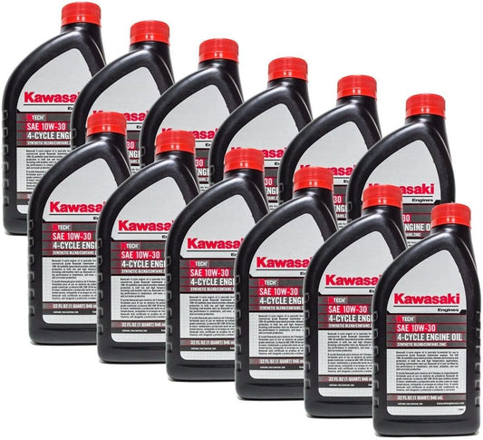 12PK Kawasaki 99969-6081-12 SAE 10W-30 4-Cycle Engine Oil 1 Qt.