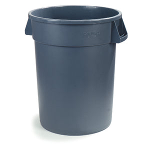 Bronco Round Waste Bin Trash Container 32 Gallon - Gray