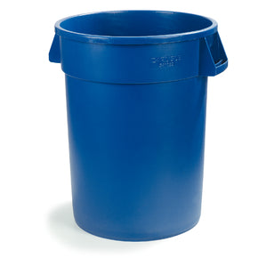 Bronco Round Waste Bin Trash Container 32 Gallon - Blue