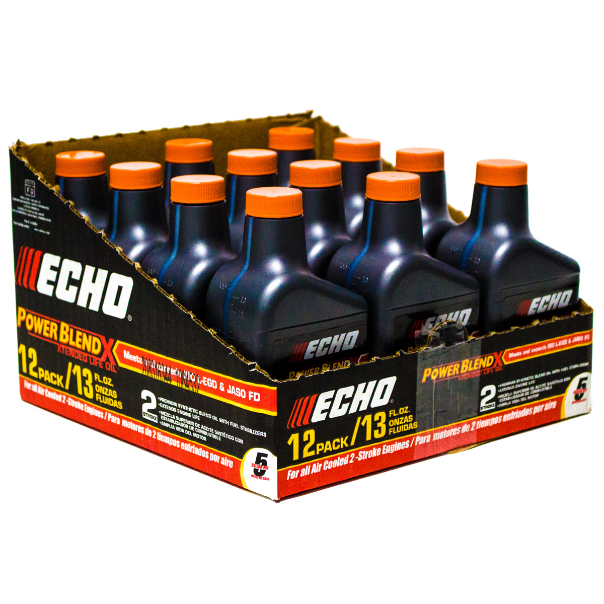 Echo 6450025 Power Blend Xtended Mezcla de aceite de 2 tiempos para 2.5  galones (50:1), paquete de 6