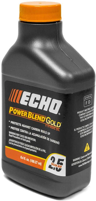 Echo Power Blend Gold 6450025G Aceite de mezcla de 2 ciclos de 2,5 galones, 1 caja, paquete de 48