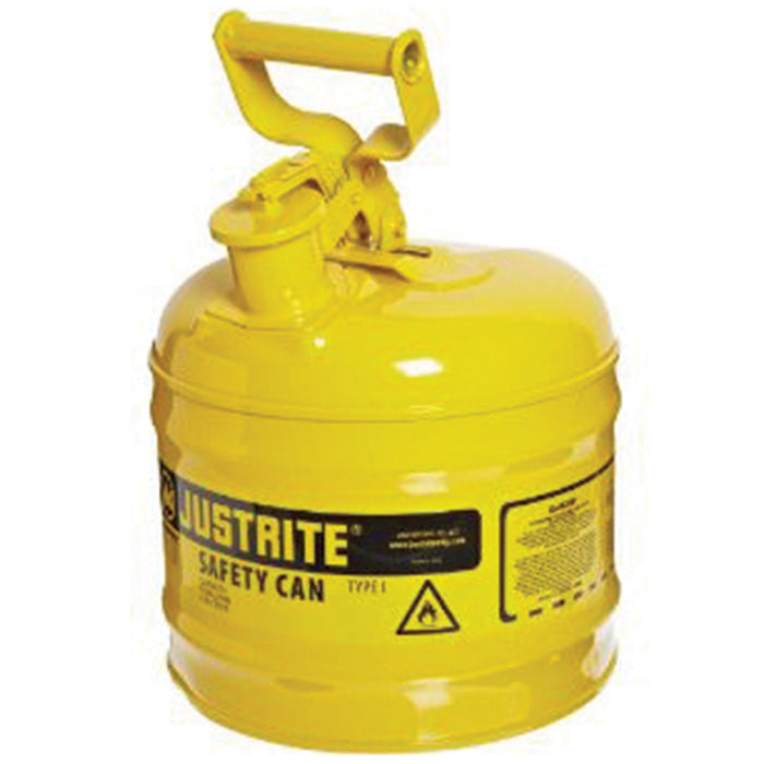 Justrite Manufacturing 7120200 Lata de gasolina amarilla tipo I, 2 galones