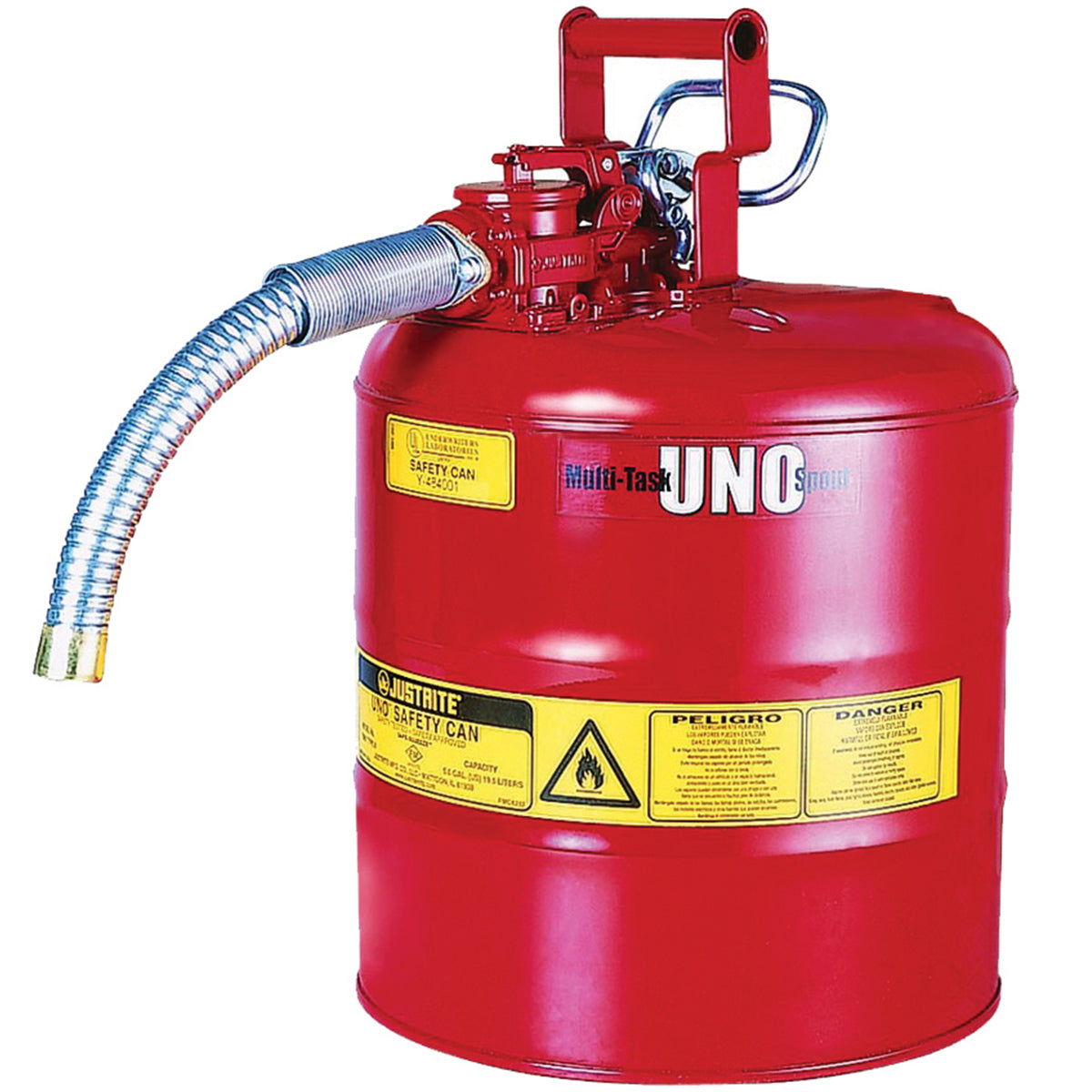 Justrite 7250130 Type II Red Steel Gas Can 5 Gallon